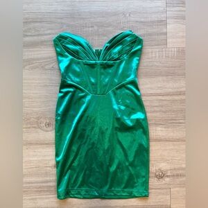 Green Strapless (or halter) Dress